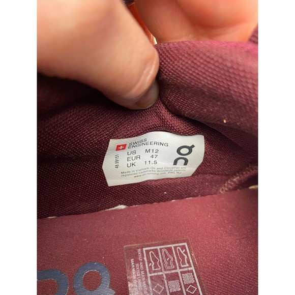 On Cloud ‘The Roger’ Advantage White and Burgundy Athletic Shoes - Picture 7 of 15